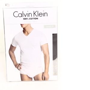 Calvin Klein Mens Undershirt Black Gray Size Large L 2 Pack Crewneck